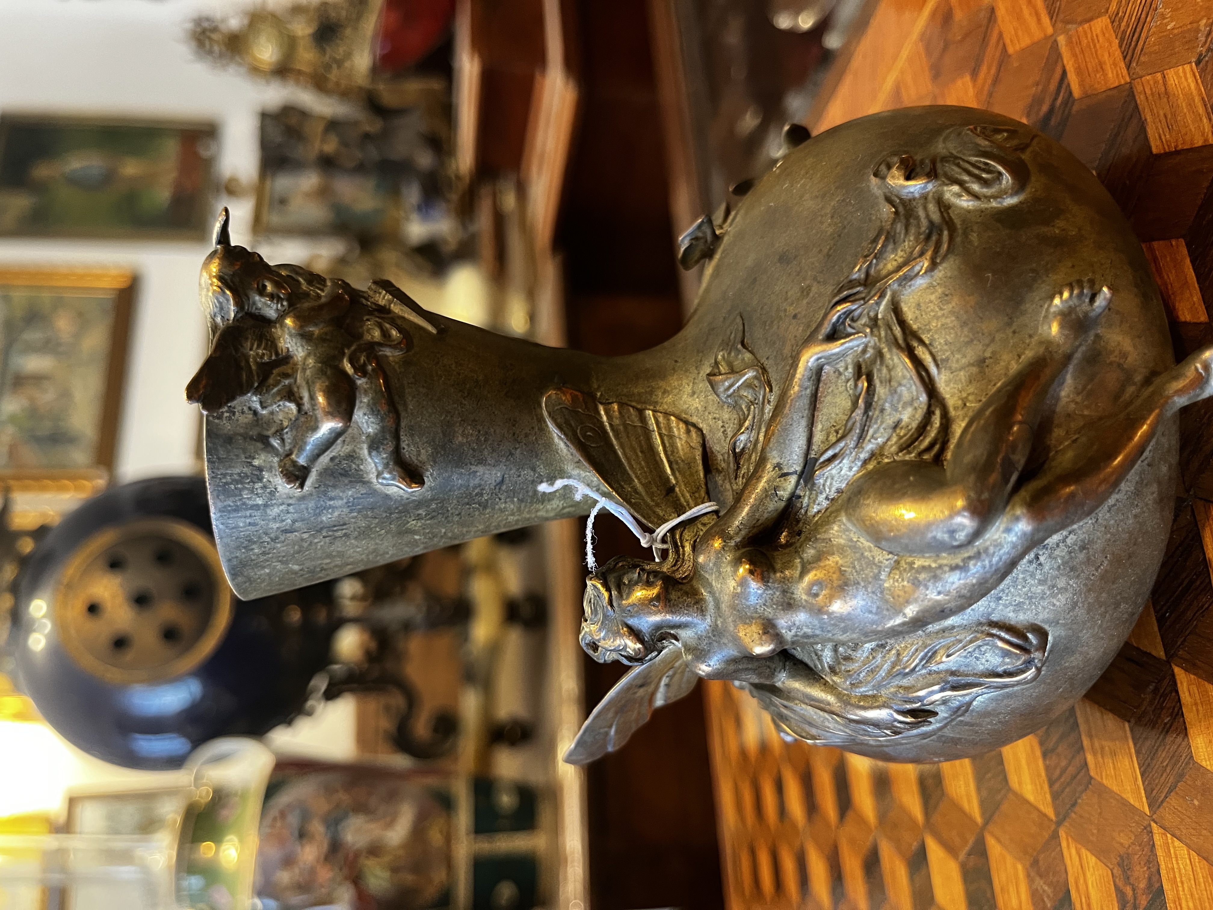 Art Nouveau bronze vase designed by Louis Ernest Barrias (1841–1905)
